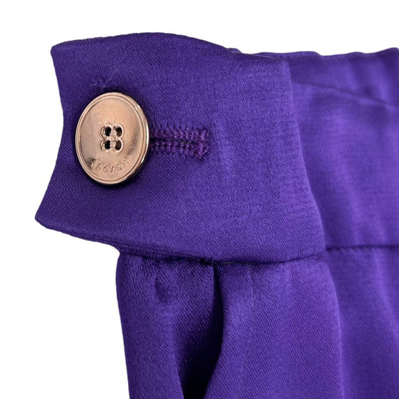 Escada Purple Satin High Waisted Trousers Womens 40 US 10 - Picture 4 of 11
